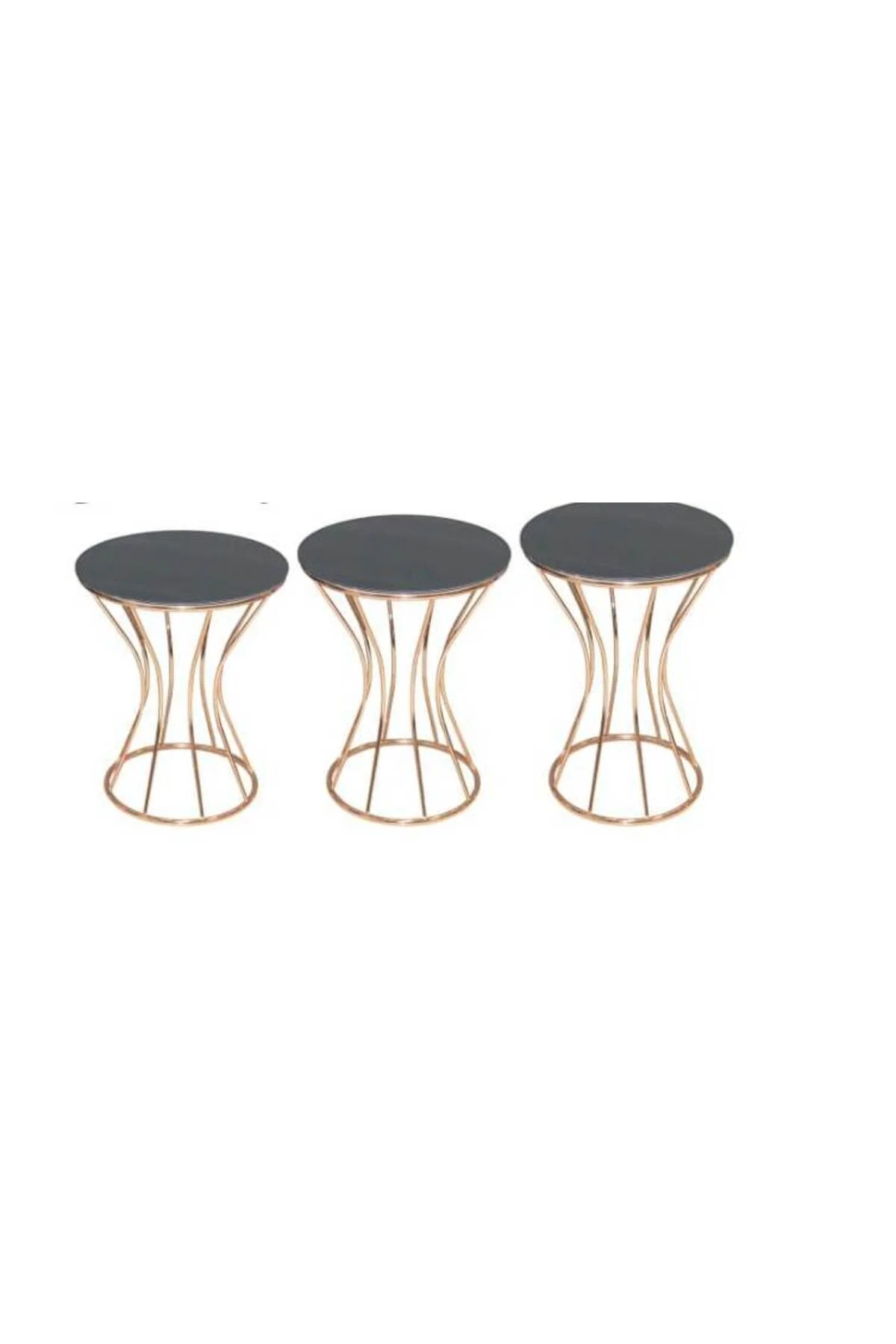 Brc Zigon 13393 Kumsaat Model Düz SİYAH tabla Metal Çelik ROSE Kaplama El Yapım - Görsel 2