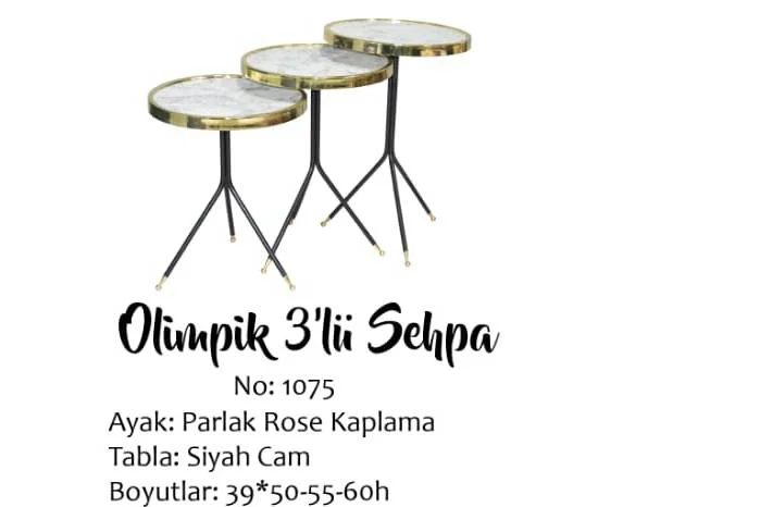 Brc Zigon 13409 Olimpik Model Beyaz Mermer Metal Gold Kaplama Aya
