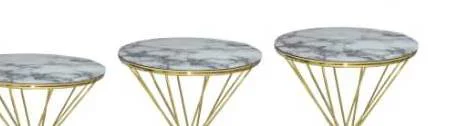 Brc Zigon 13410 RİVOLİ Beyaz Mermer Renk tabla Metal Gold Kaplama