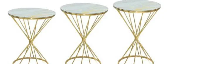 Brc Zigon 13411 Rivoli Model Beyaz Mermer desen Metal Gold Kaplam