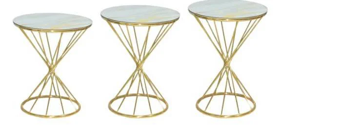 Brc Zigon 13411 Rivoli Model Beyaz Mermer desen Metal Gold Kaplam