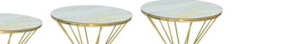 Brc Zigon 13411 Rivoli Model Beyaz Mermer desen Metal Gold Kaplam