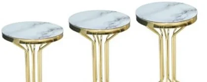 Brc Zigon 14055 Bufalo BEYAZ MERMER TEMPER Cam Metal GOLD renk Ka