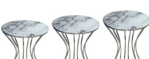 Brc Zigon 14065 kumsaat Model Beyaz Mermer Desen Metal Çelik Gümü