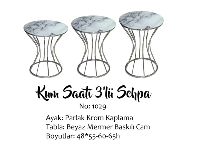 Brc Zigon 14065 kumsaat Model Beyaz Mermer Desen Metal Çelik Gümü