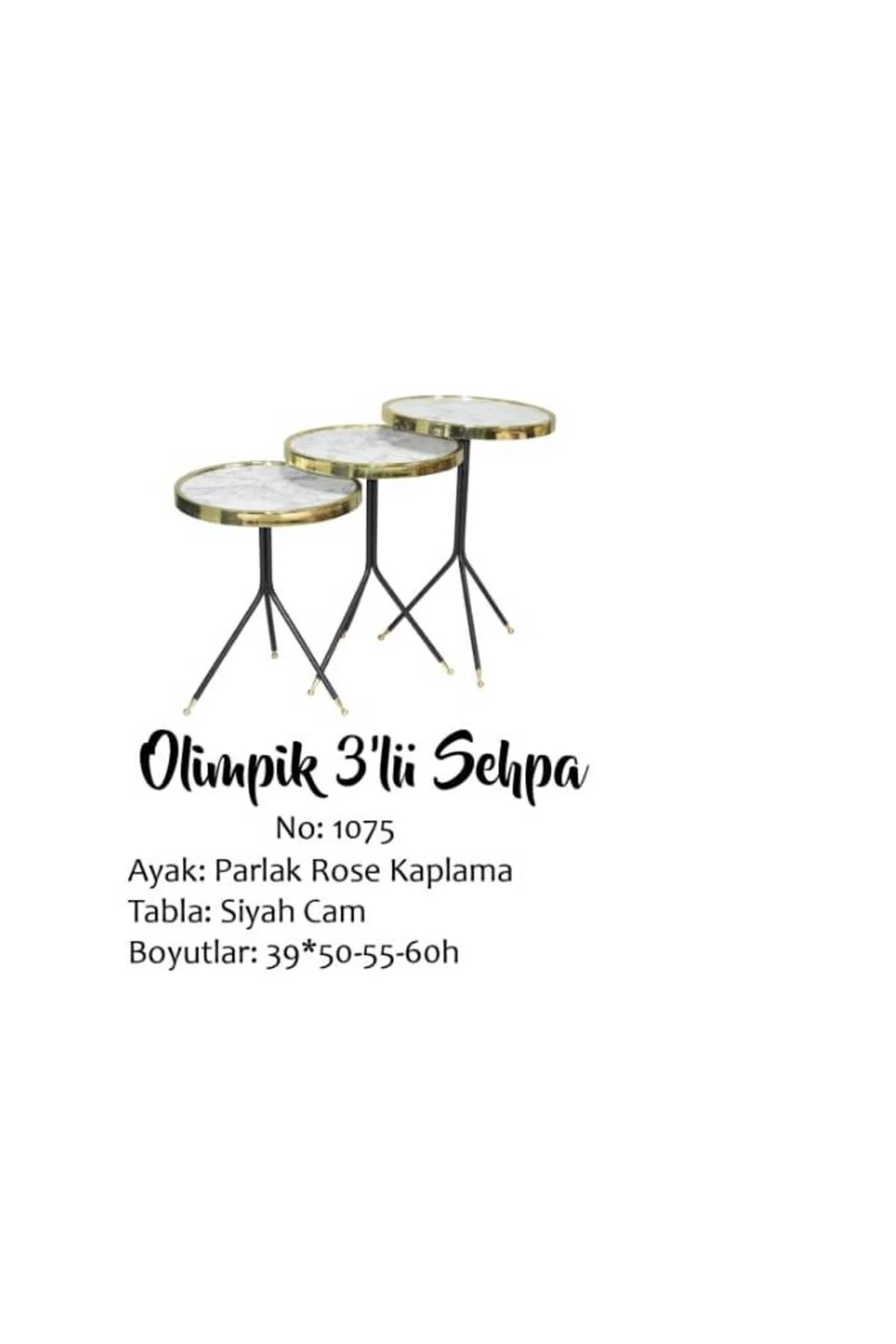 Brc Zigon 17517 OLİMPİK Beyaz Mermer Kırılmaz cam Metal Gold Kaplam Ayak El yapım - Görsel 4