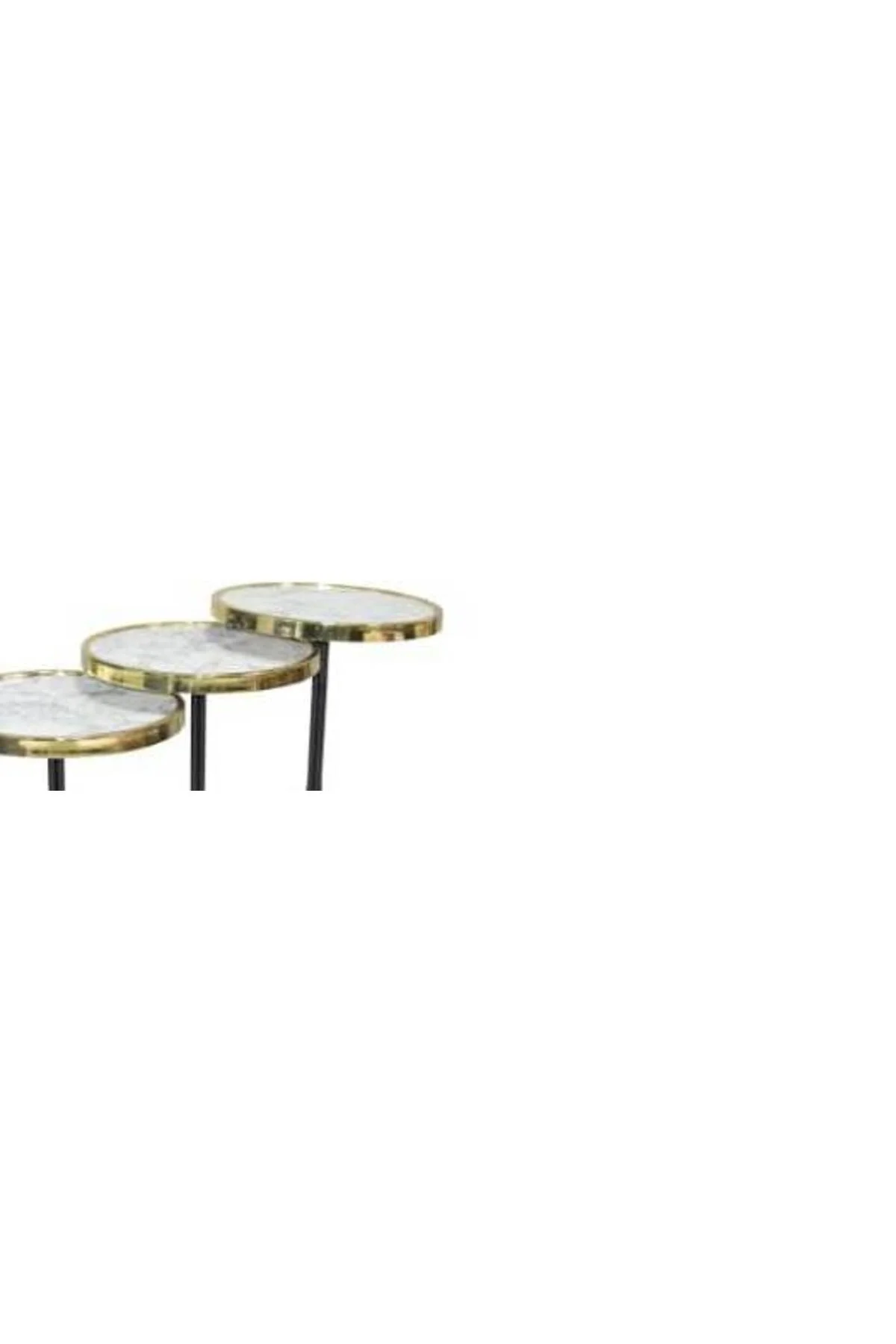 Brc Zigon 17517 OLİMPİK Beyaz Mermer Kırılmaz cam Metal Gold Kaplam Ayak El yapım - Görsel 2