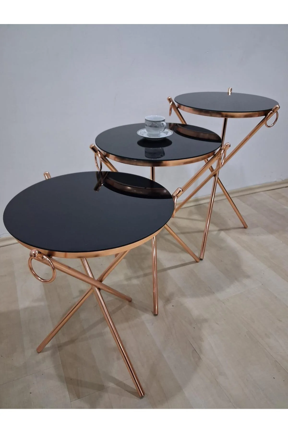 Brc Zigon 17524 Küpeli Model Metal gold kaplama renk Kırılmaz temper cam El Yapım - Görsel 5