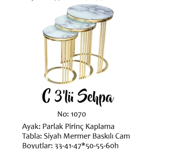 Brc zigon C 14061 model Beyaz Mermer TEMPER cam Metal GOLD Renk K