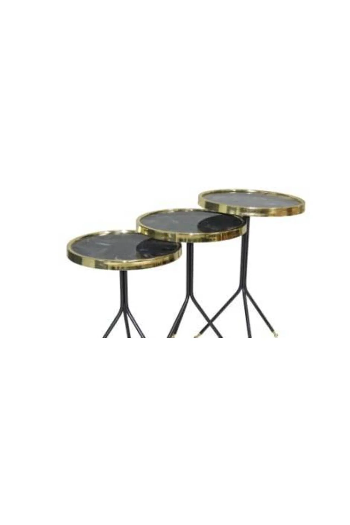 Brc Zigon Küpe 13408 Model Sehpa Metal Bakır Gold renk Kırılmaz cam tabla Elyapı - Görsel 2