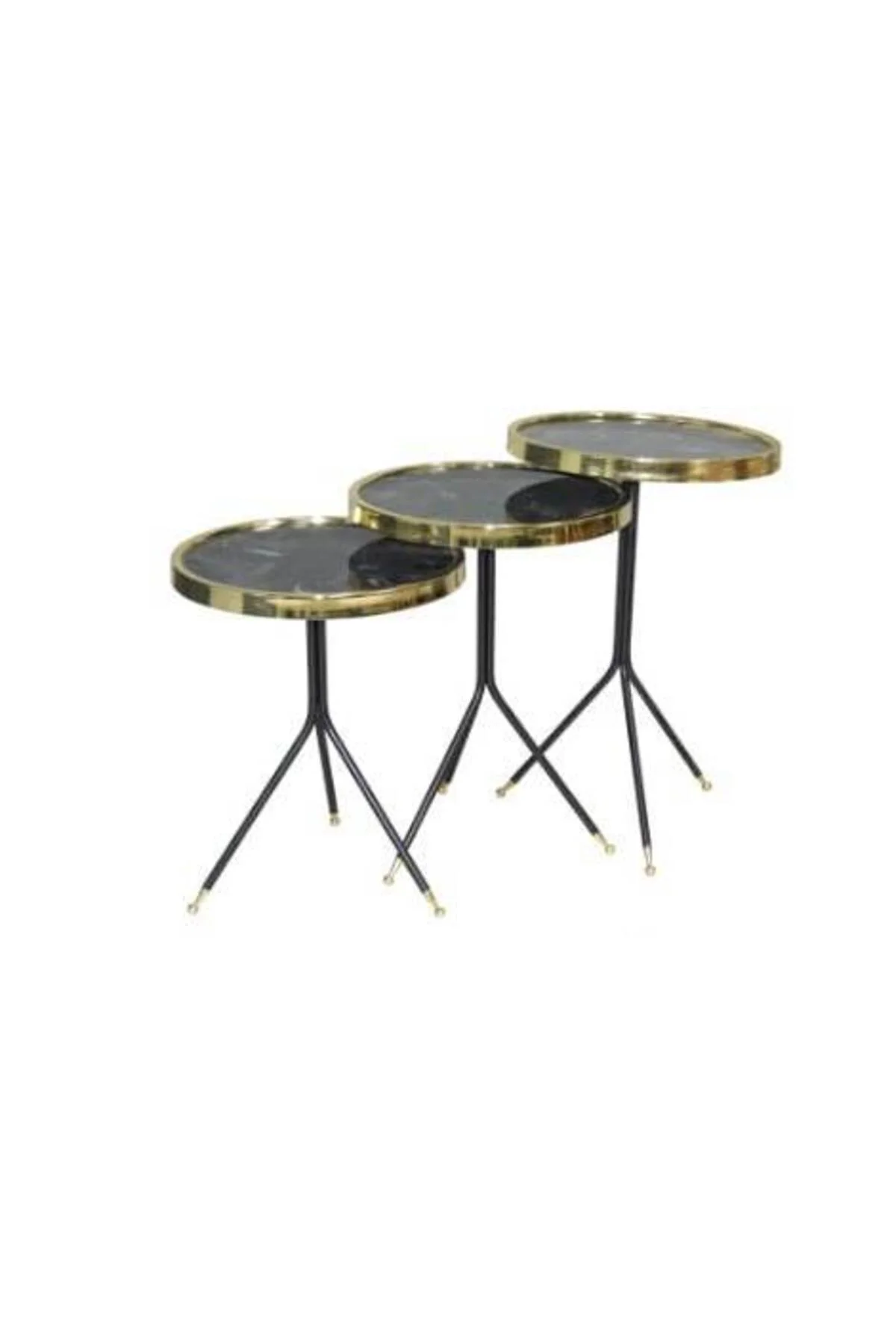 Brc Zigon Küpe 13408 Model Sehpa Metal Bakır Gold renk Kırılmaz cam tabla Elyapı - Görsel 4