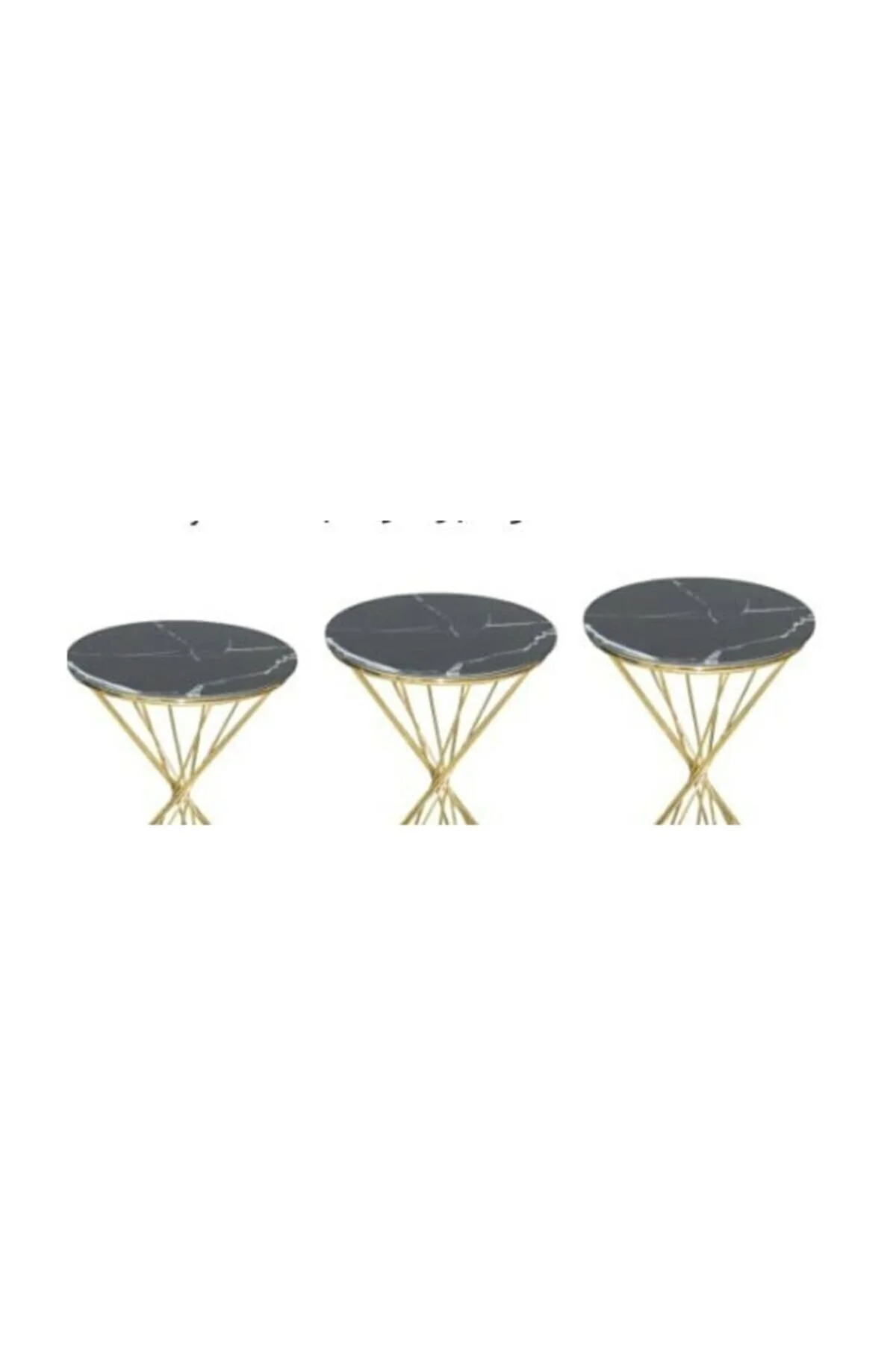 Brc18512 RİVOLİ Zigon Model Metal Gold Renk Siyah mermer temper Tabla Cam El Yapı - Görsel 2