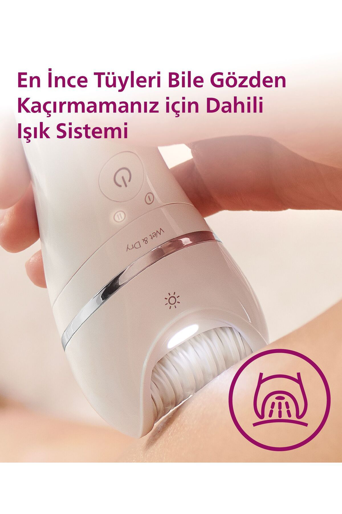BRE700/05 Epilatör (Yüz+Koltuk altı+Bikini Bölgesi+Bacak)Islak-Ku