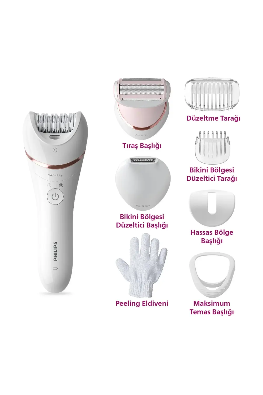 Bre720/05 Epilatör (YÜZ KOLTUK ALTI BİKİNİ BÖLGESİ BACAK)ıslak Ve
