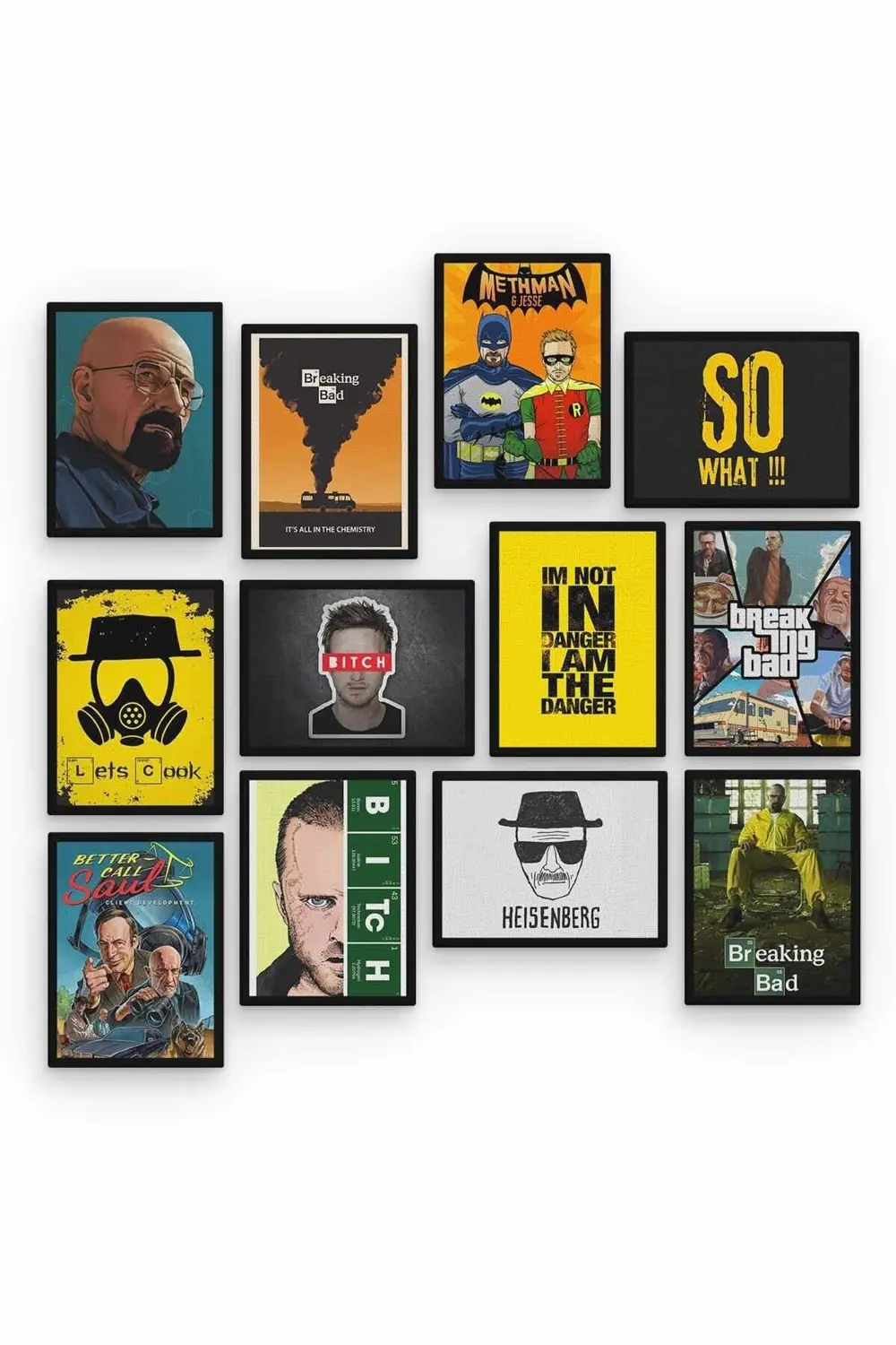 Breaking Bad 12 Parça Ahşap Mdf Tablo Zlltb374