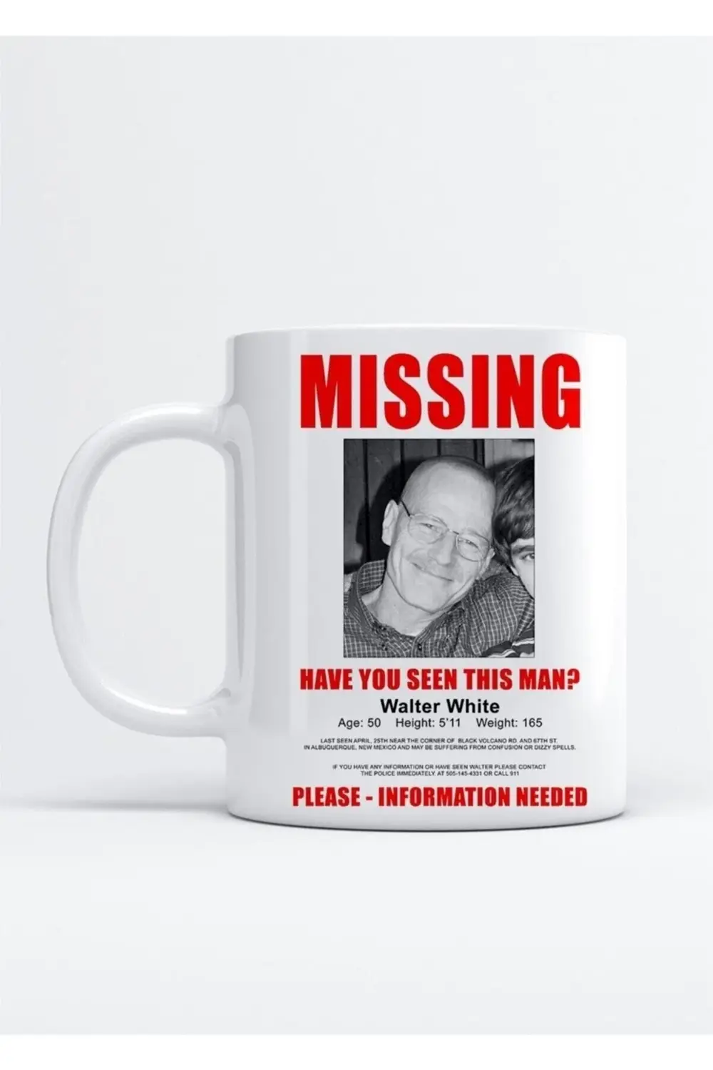 Breaking Bad Walter White Missing Kupa Bardak