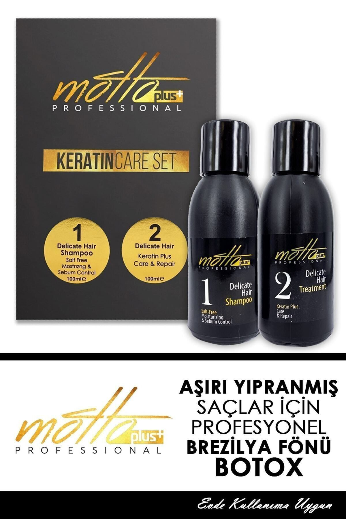 Motto Plus Professional Brezilya Fönü Keratini 2'Li Mucizevi Bakım Seti (100Ml Keratin -