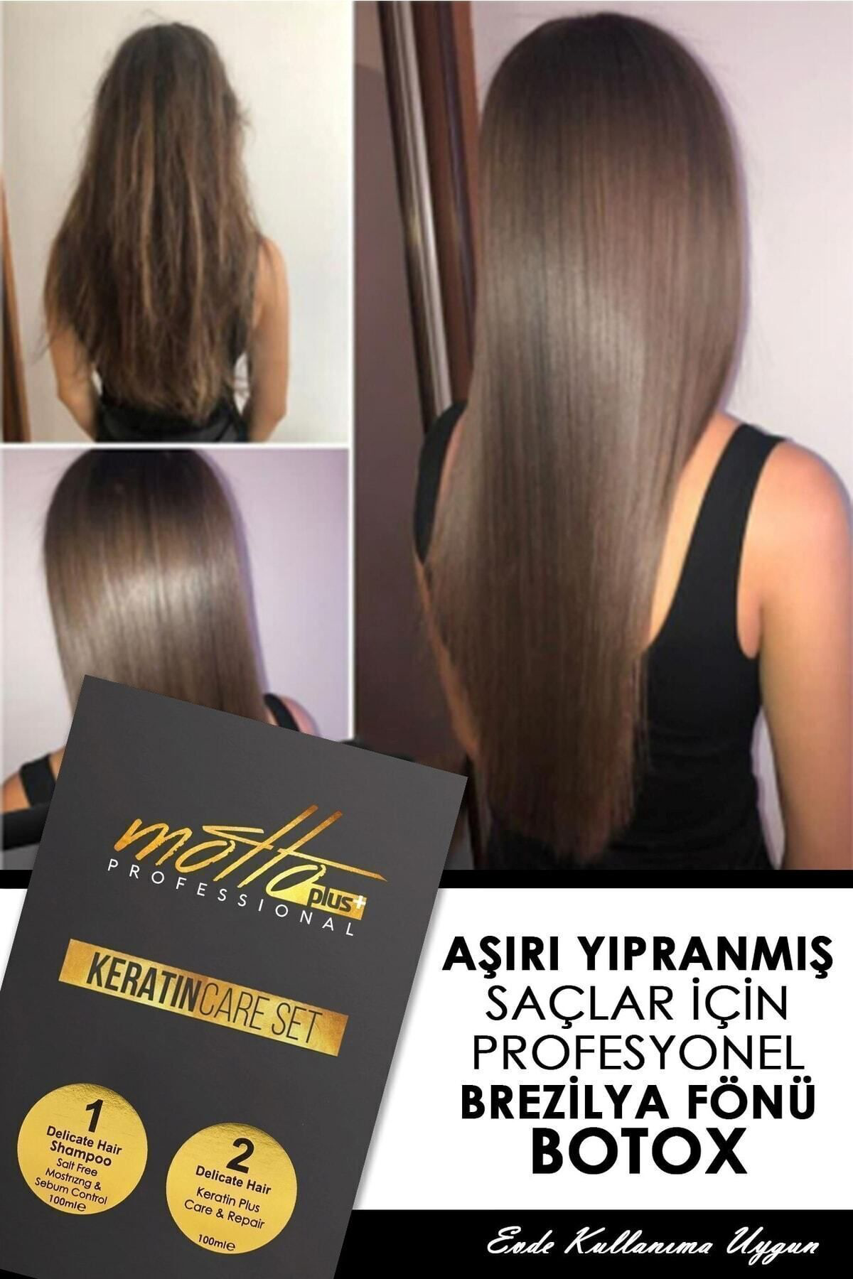 Motto Plus Professional Brezilya Fönü Keratini 2'Li Mucizevi Bakım Seti (100Ml Keratin -