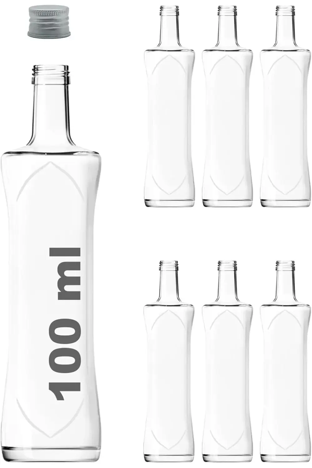 BRFShop 100 ml Şeffaf Piramit Sosluk 100 cc Kapaklı Kavisli Cam Ş