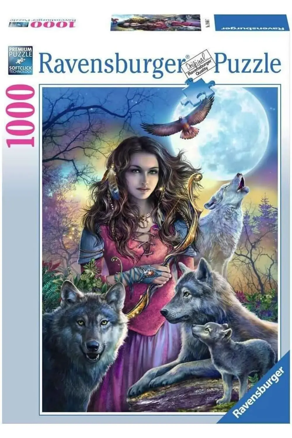 BRFShop 196647 Kurtlarla Kadın Yetişkin Puzzle, 1000 Parça 116598