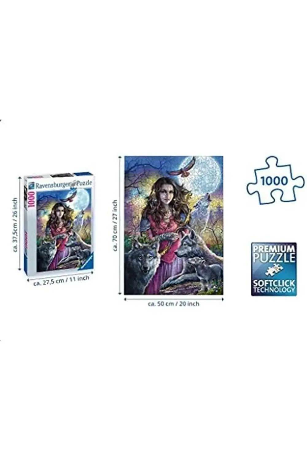 BRFShop 196647 Kurtlarla Kadın Yetişkin Puzzle, 1000 Parça 116598