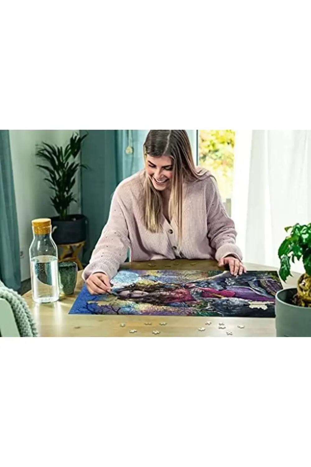 BRFShop 196647 Kurtlarla Kadın Yetişkin Puzzle, 1000 Parça 116598