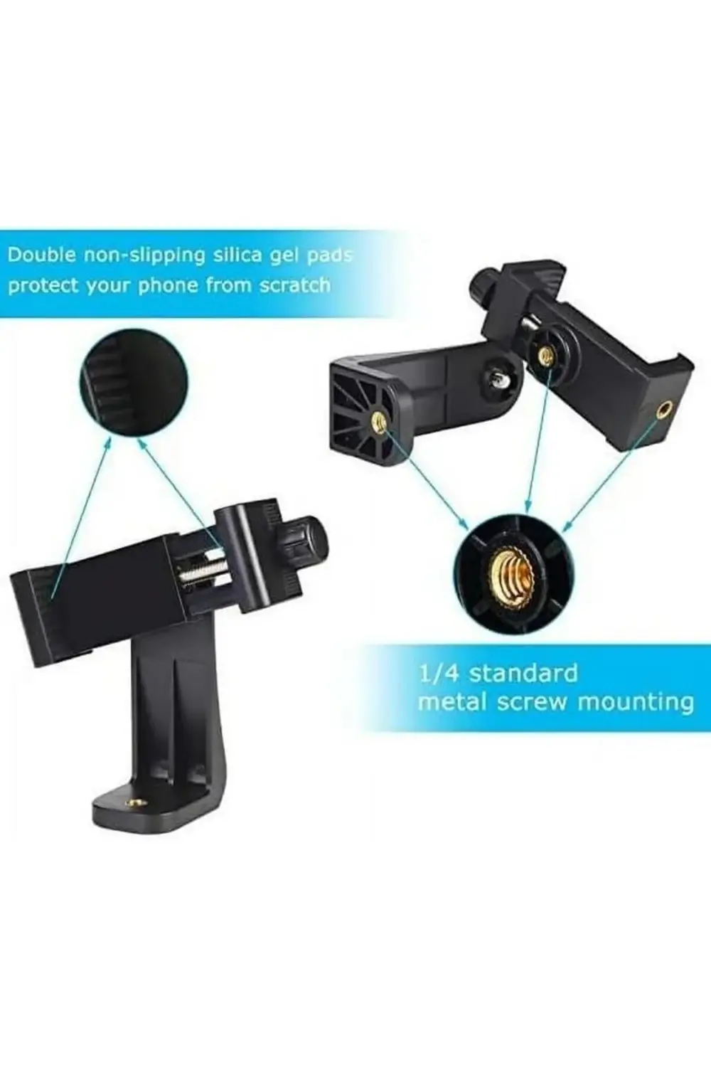 BRFShop Telefon Tripod Tutucu Başlık Tüm Tripodlara Uyumlu Vida G