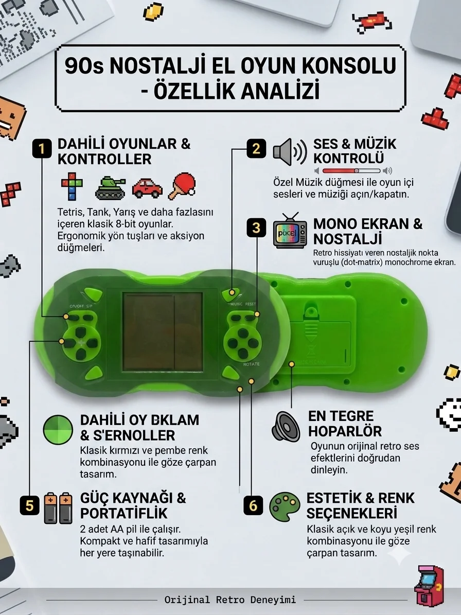 Brick Gamers Tetris Oyunu Oyun Konsolu- 1 Adet