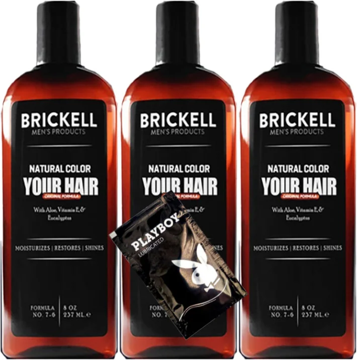 Brickell Erkek Saç ve Sakal Beyazlık Giderici Şampuanı 3'lü Set (237 ml) + Hediye Jel Fiyatı, Yorumları ve Özellikleri