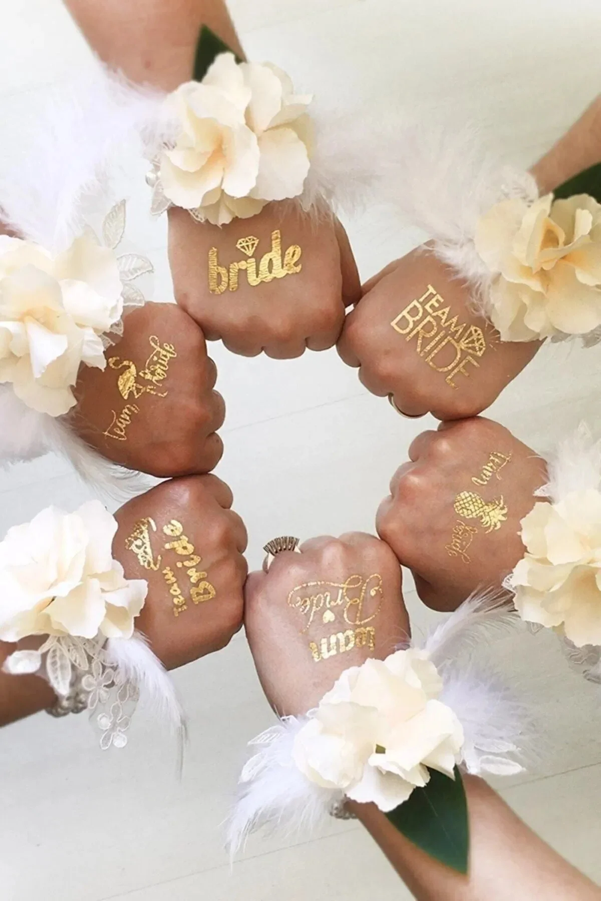 Bride Dövme 10 Adet 9 Adet Team Bride Karışık 1 Adet Bride Gold Renkli Geçici Dövme