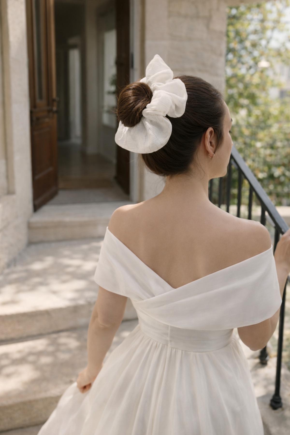 Bride Gelin Aksesuar Saç Aksesuarı Scrunchie XL Satenimsi