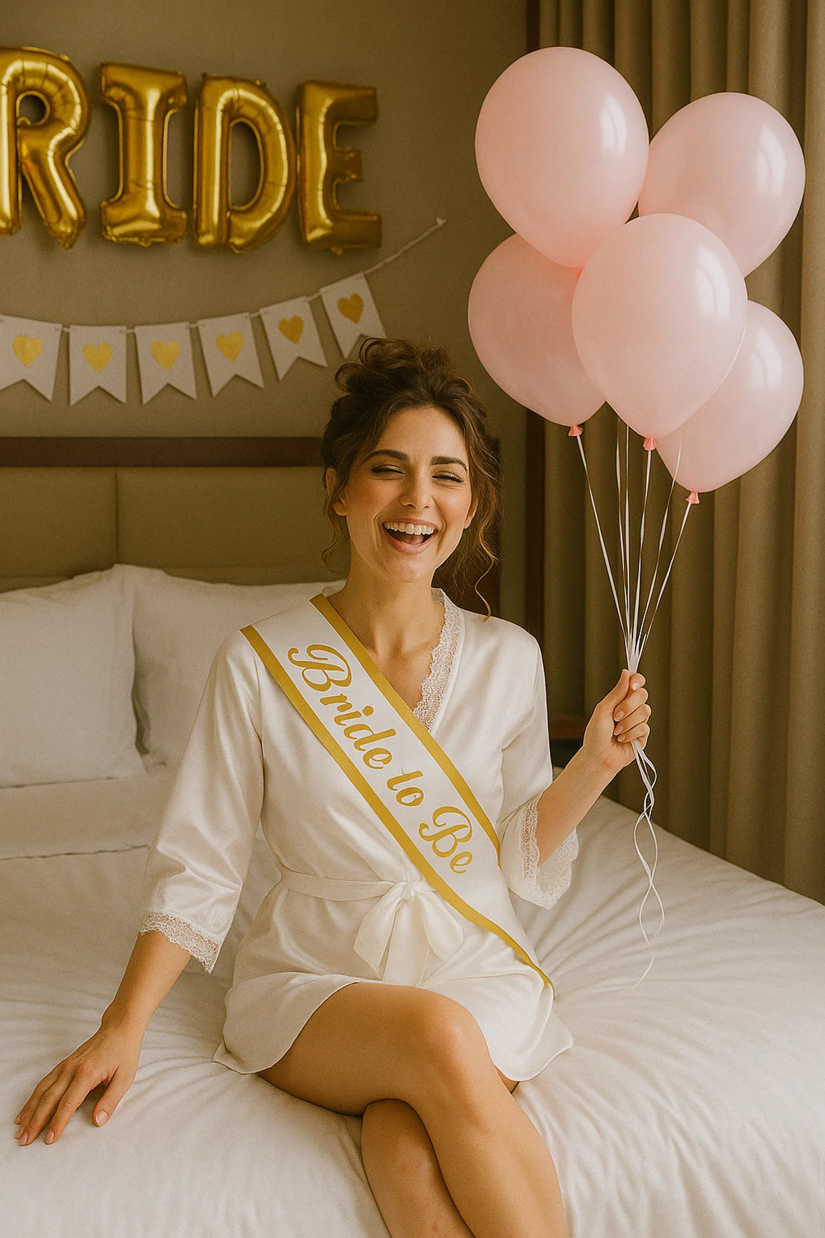 Bride to Be Kuşak Gelin Aksesuarı - Altın Yazılı Bekarlığa Veda & Kına Gecesi Kuşağı