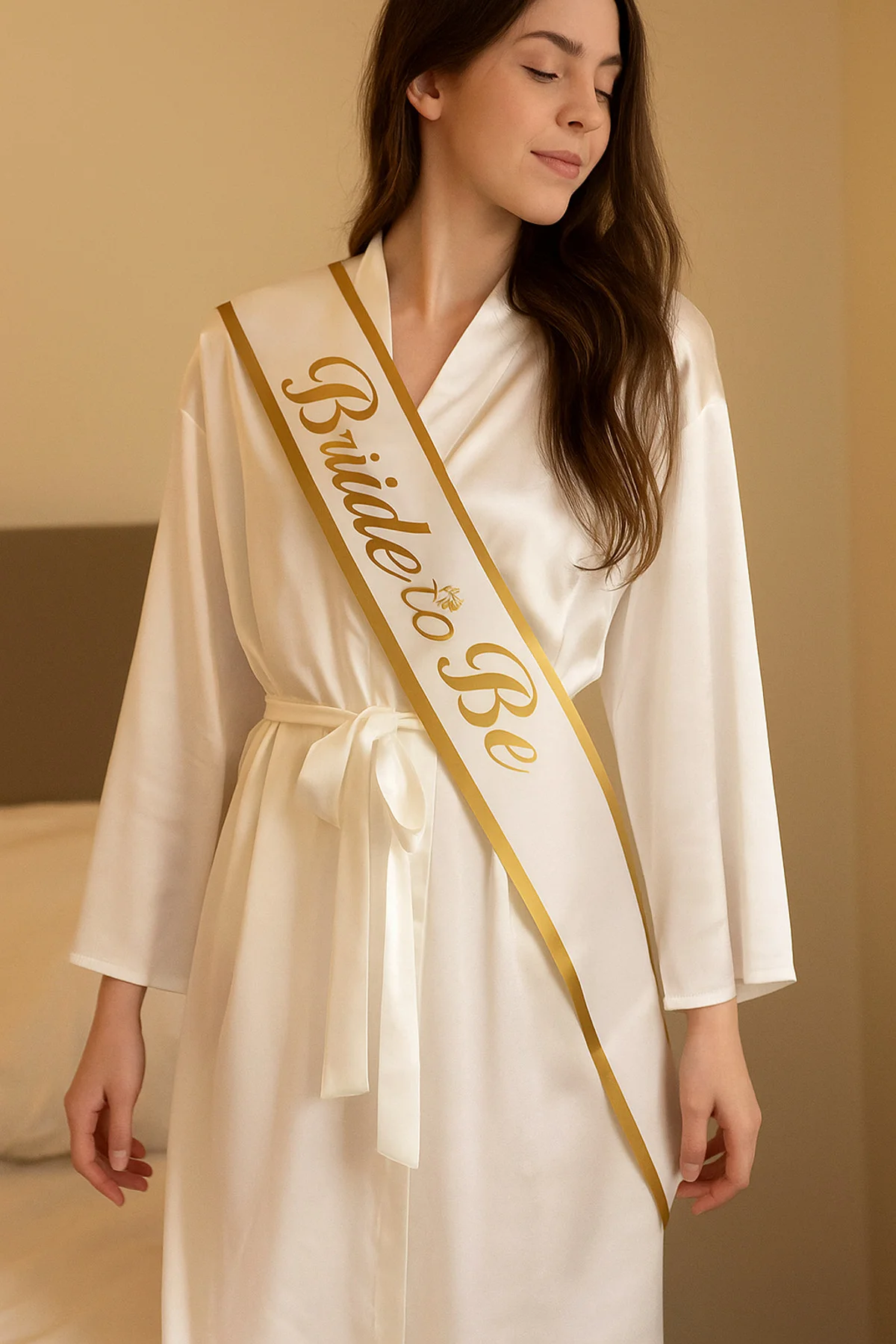 Bride to Be Kuşak Gelin Aksesuarı - Altın Yazılı Bekarlığa Veda & Kına Gecesi Kuşağı