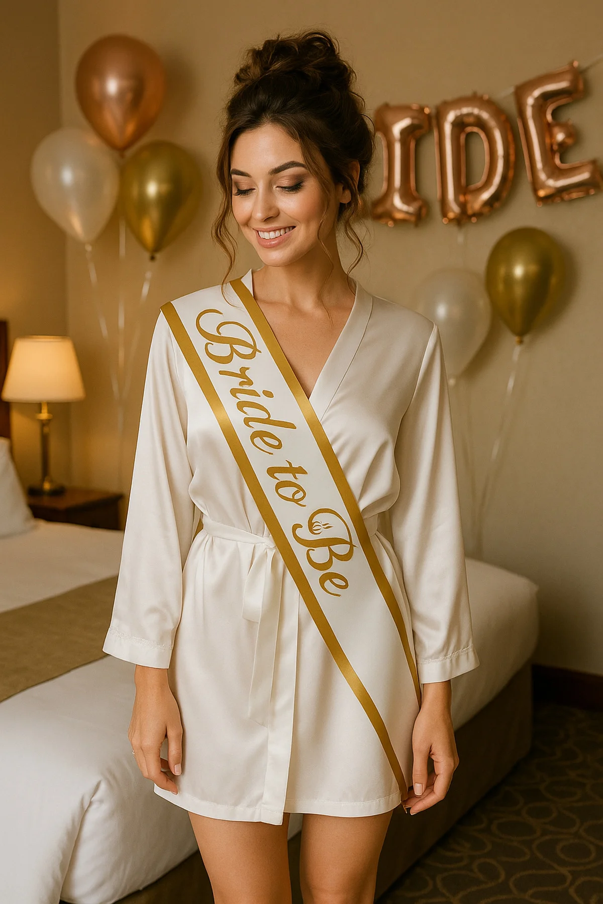 Bride to Be Kuşak Gelin Aksesuarı - Altın Yazılı Bekarlığa Veda & Kına Gecesi Kuşağı
