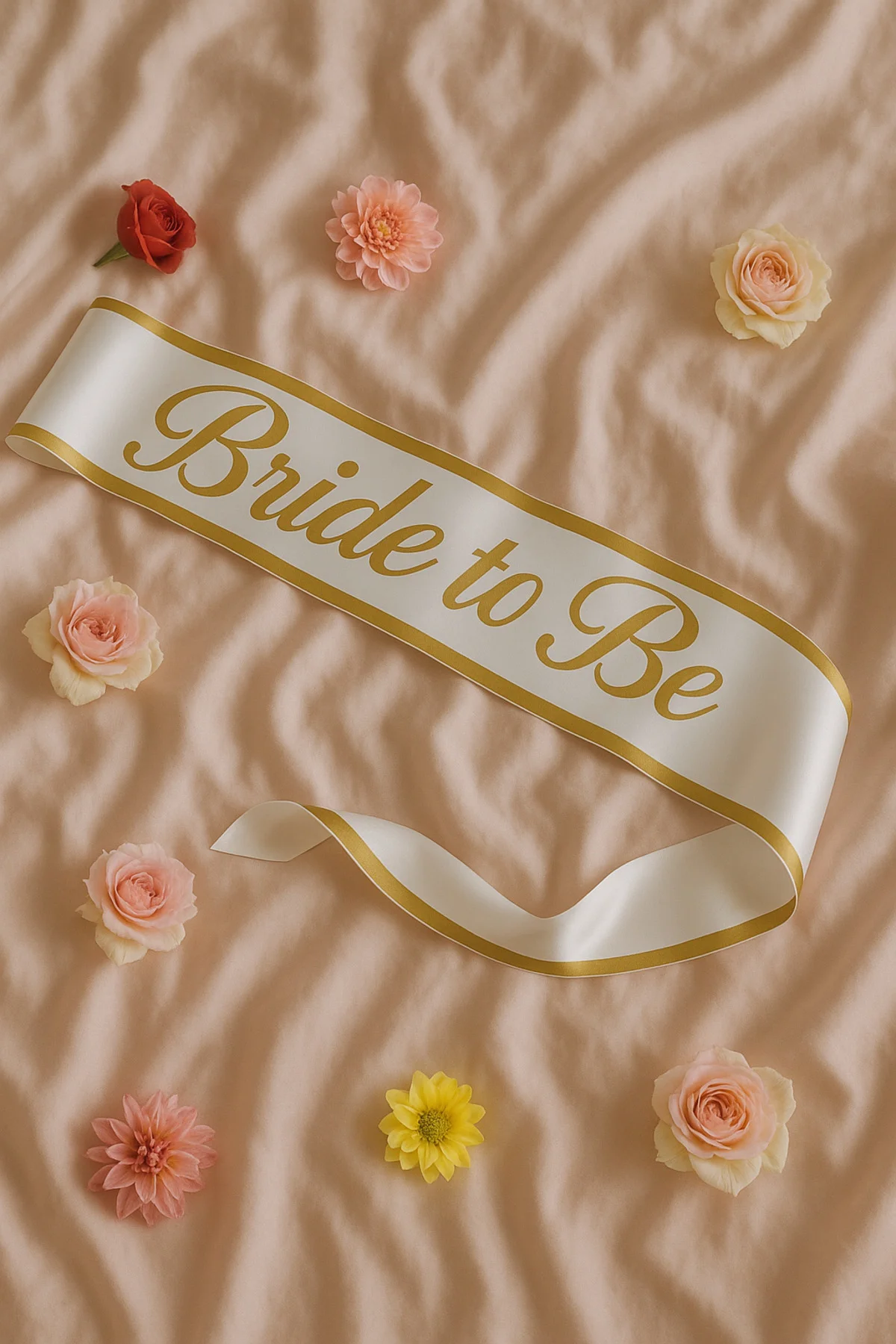 Bride to Be Kuşak Gelin Aksesuarı - Altın Yazılı Bekarlığa Veda & Kına Gecesi Kuşağı