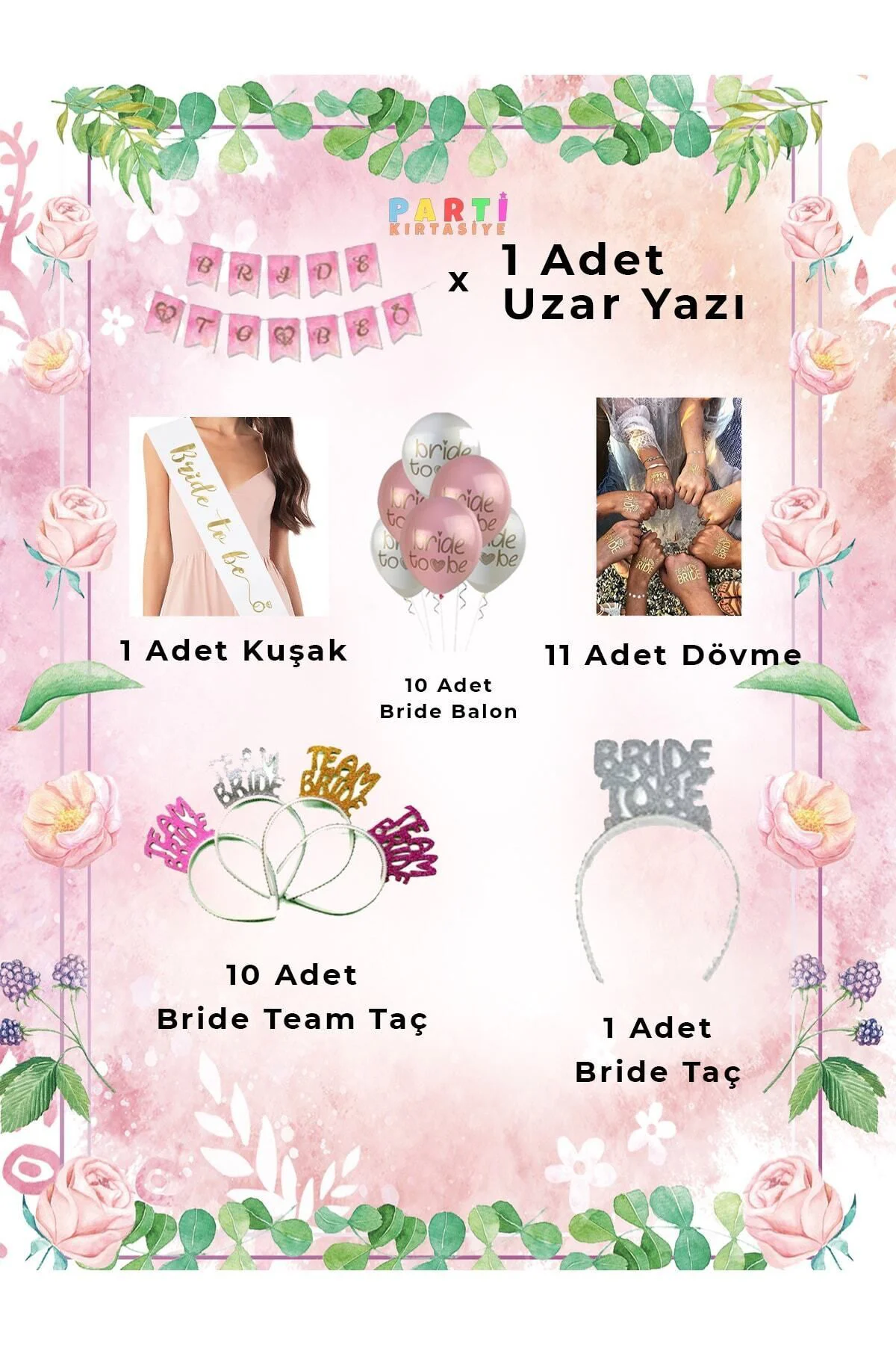 Bride To Be Parti Seti Bekarlığa Veda Partisi Set
