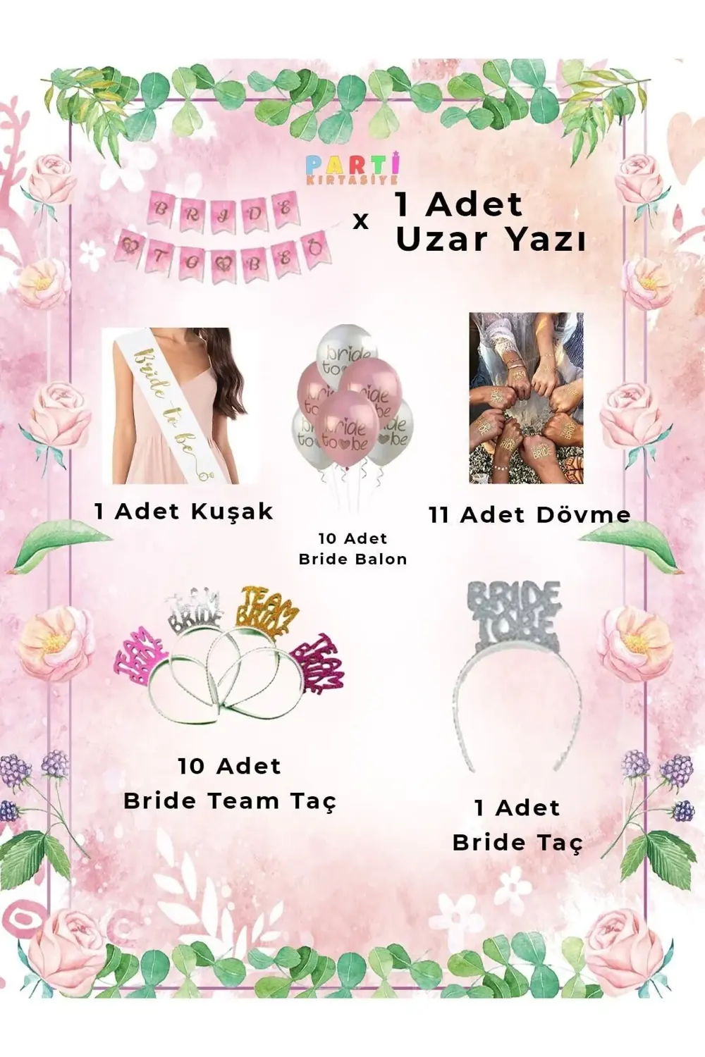 Bride To Be Parti Seti Bekarlığa Veda Partisi Set