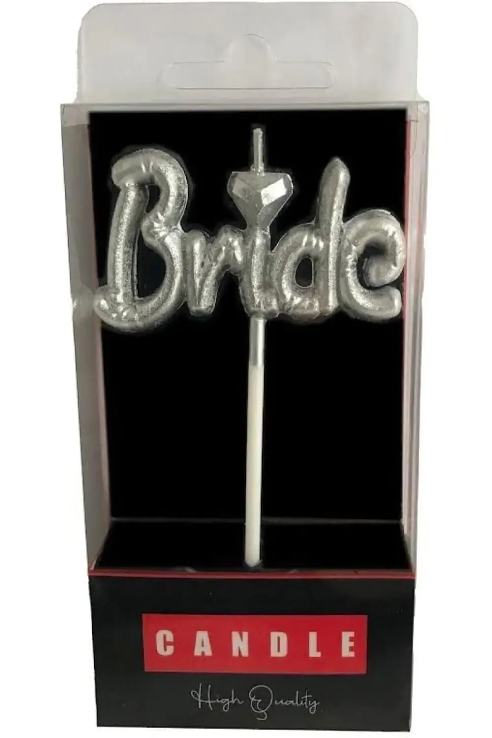 Bride Yazılı Folyo Balon Şekilli Gümüş Mum mum1002-9 1200752