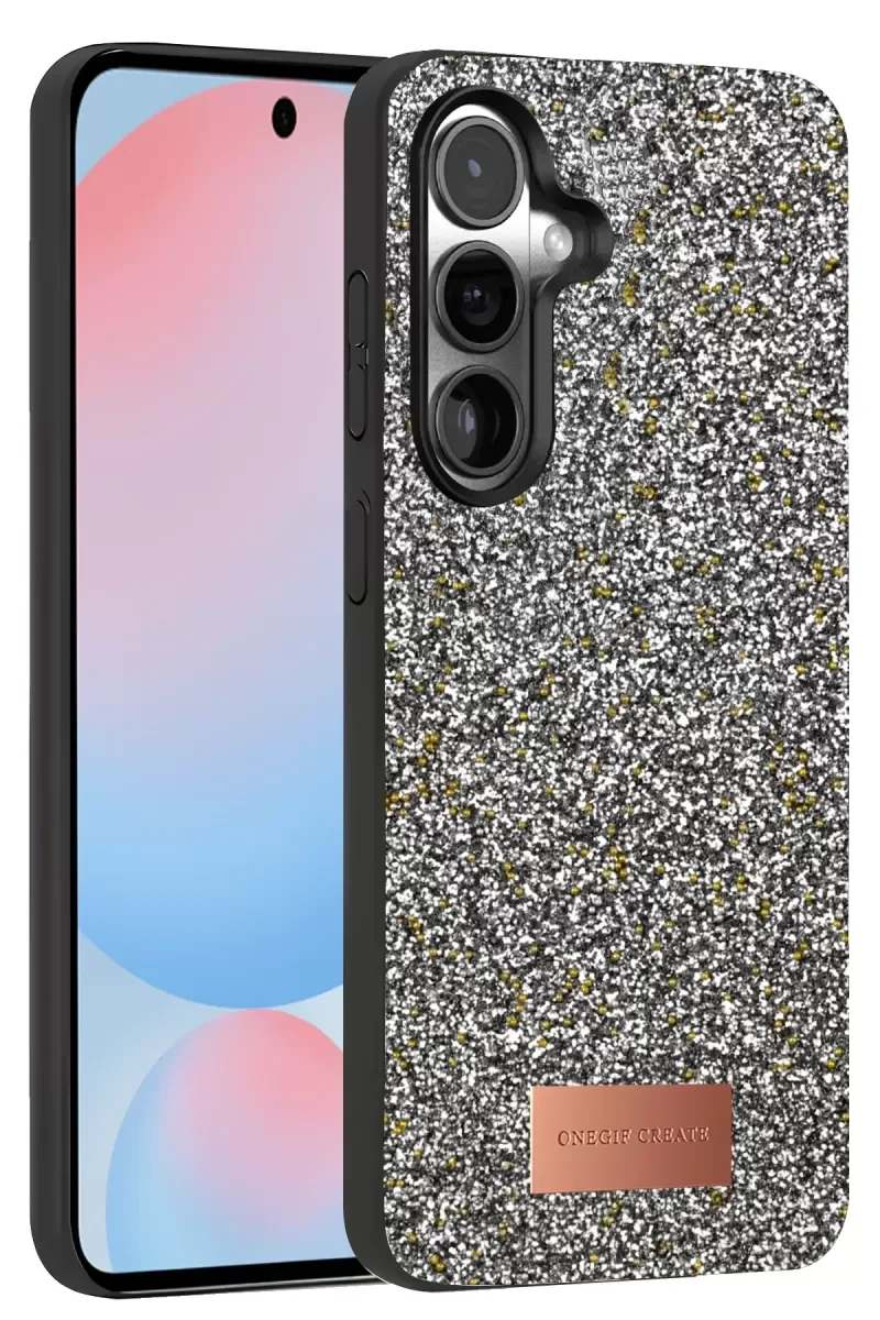 Bright Simli Kapak - Galaxy S24 FE ile Uyumlu, Boncuk İşlemeli Şık Telefon Kılıfı