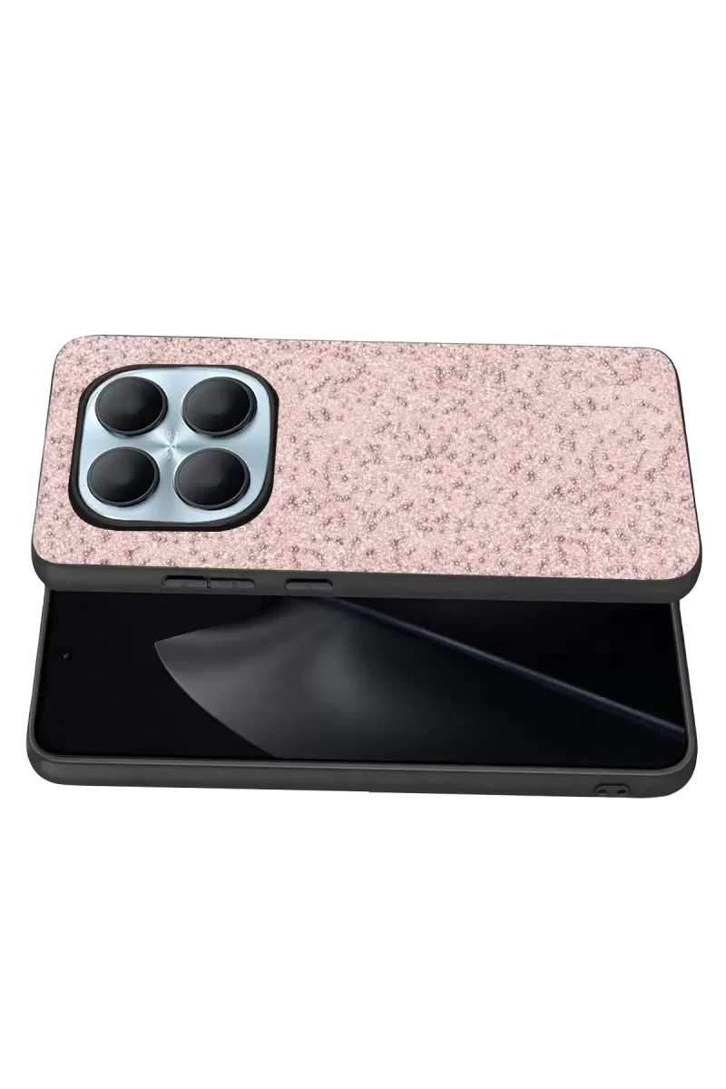Bright Simli Kapak - Pembe Boncuk İşlemeli Note 15 Pro 5G ile Uyumlu Telefon Kılıfı
