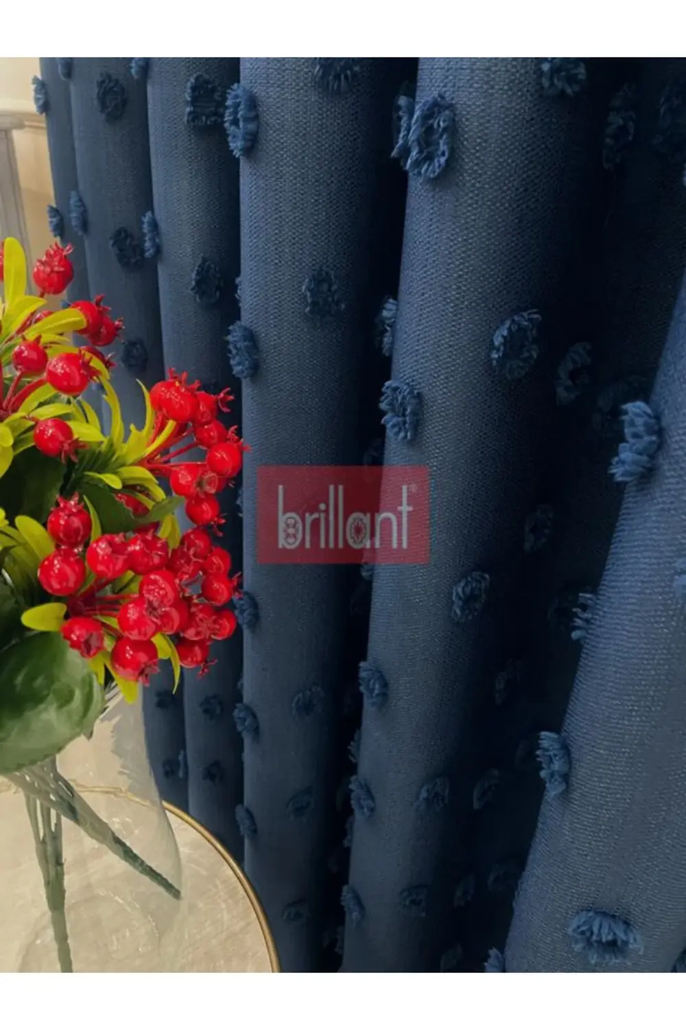 Brillant PufyCarla Keten Ponponlu Modern Fon Perde 1/2.5 Normal P