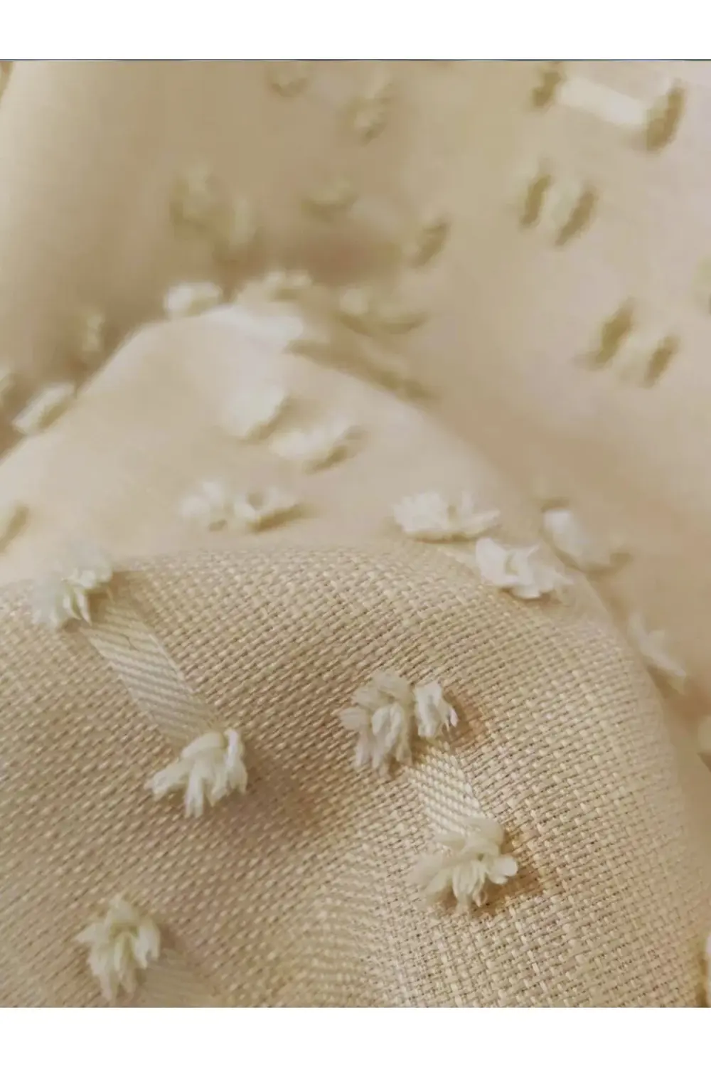 Brillant PufyCarla Keten Ponponlu Modern Yüksek Kaliteli Fon Perd