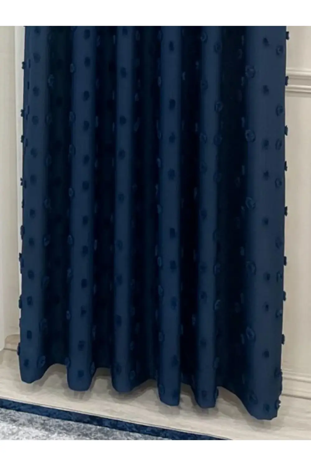 Brillant PufyCarla Keten Ponponlu Modern Yüksek Kaliteli Fon Perd