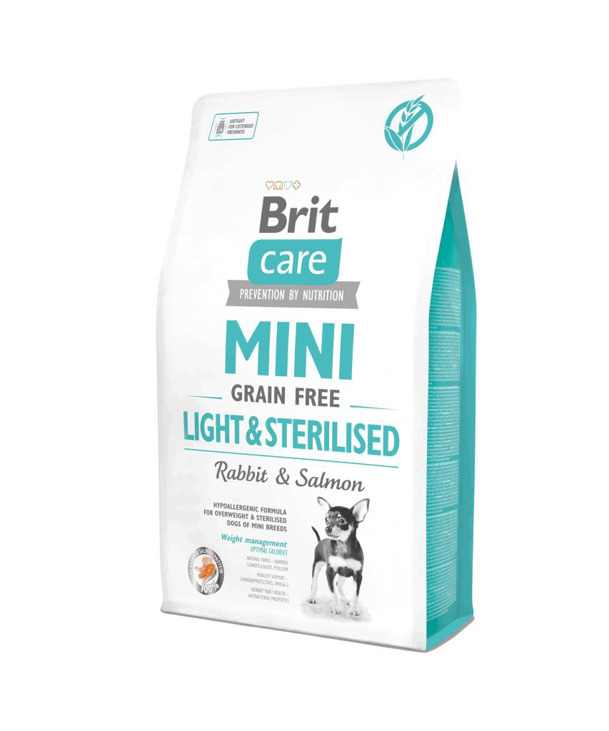 Brit Care Hypoallergenic Mini Light Sterillised Tavşanlı&Somonlu Brit Care Hypoallergenic Mini Light Sterillised Tavşanlı&Somonlu