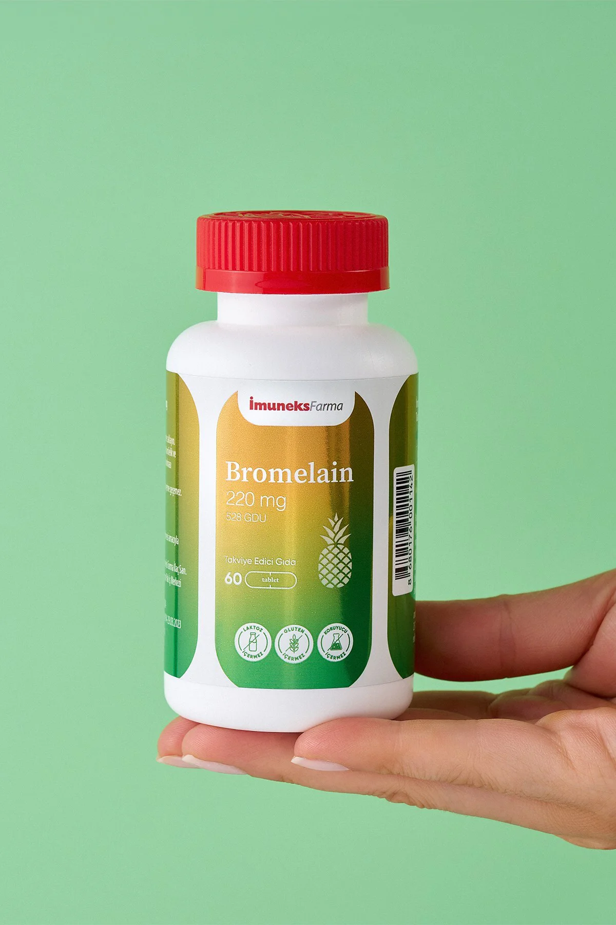 Bromelain 220 mg Takviye Edici Gıda 60 Tablet x 3 Adet