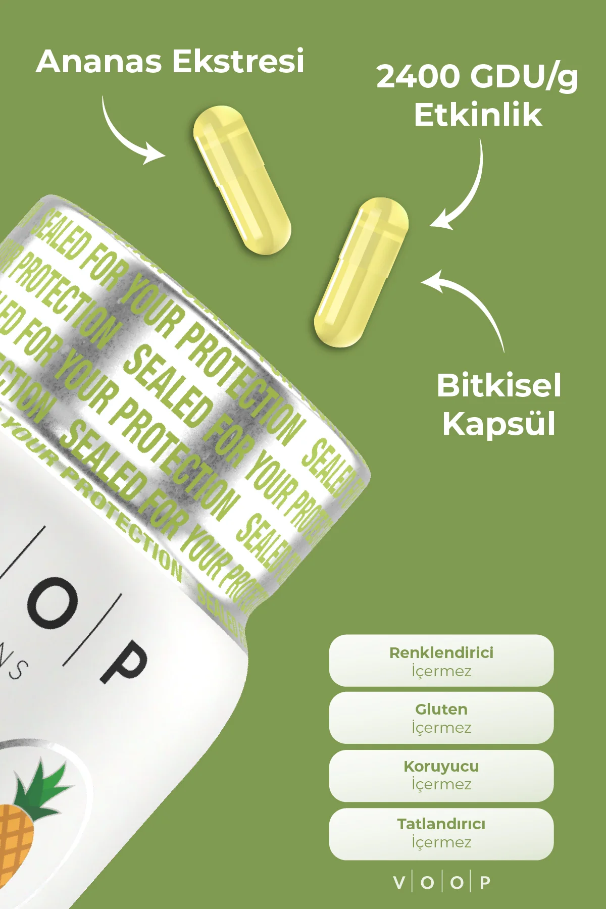 Bromelain 500 Mg Vegan 30 Kapsül