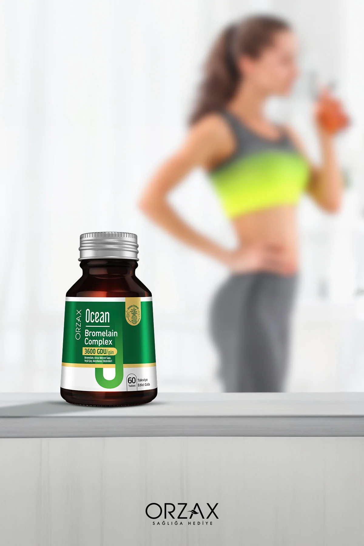 Bromelain Complex -3600 GDU (Bromelain-Kiraz Meyve Sapı-Yeşil Çay-Maydanoz Ekstreleri) 60 Tablet