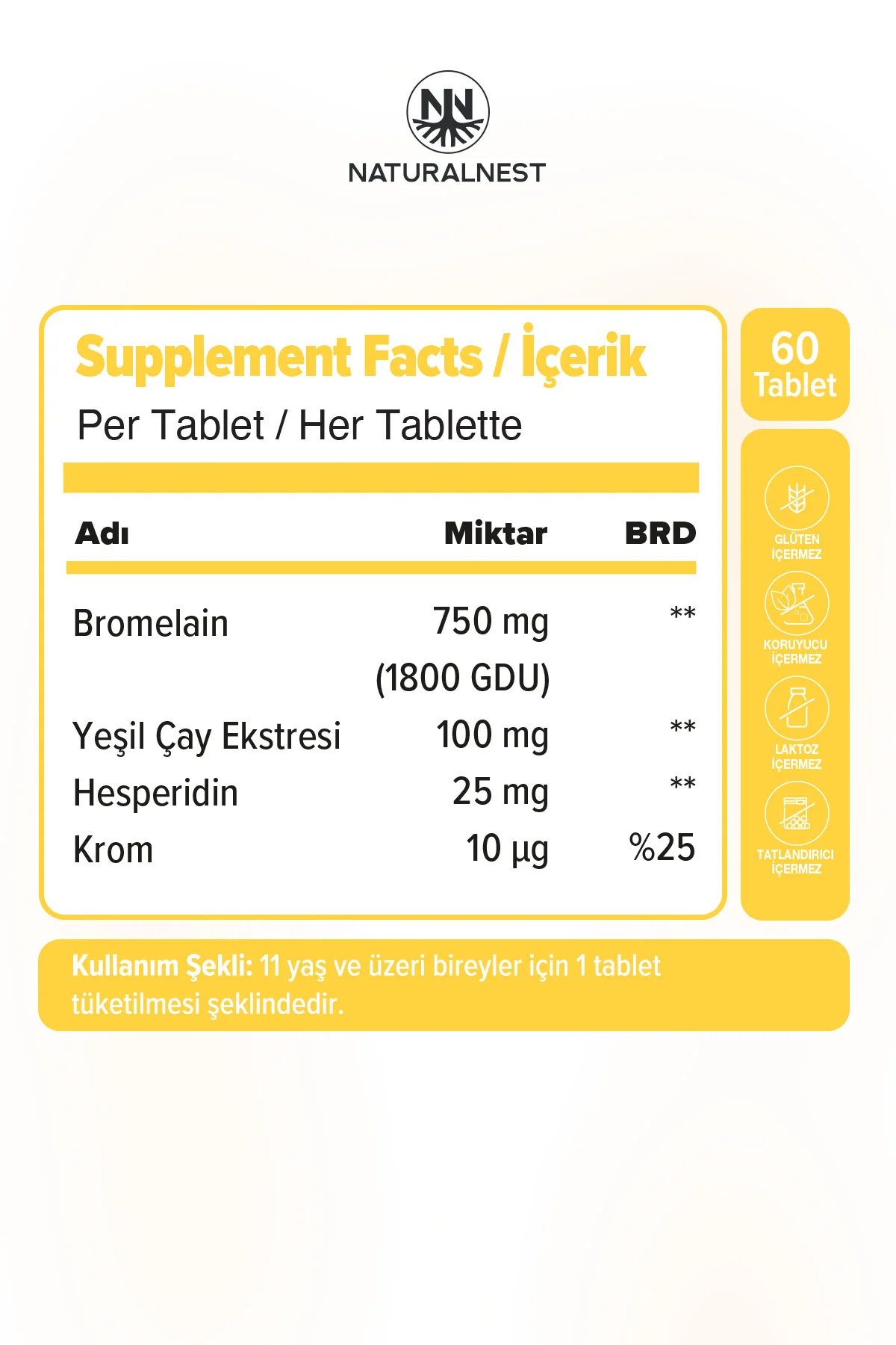 Bromelain Extra 2400 GDU/g 60 Tablet