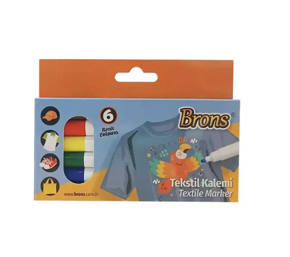 Brons Tekstil Marker 6 Lı Set BR-1000