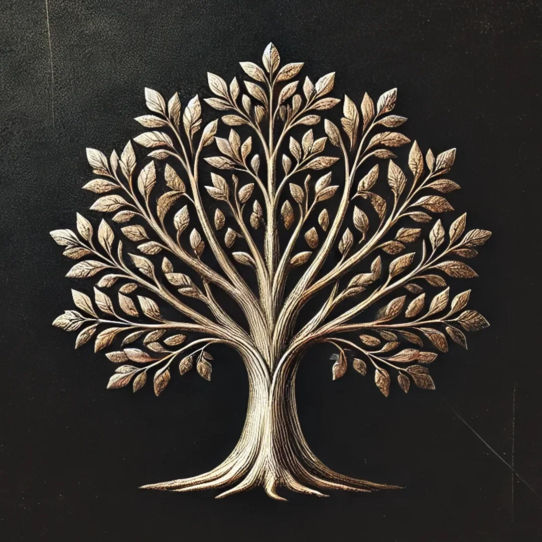 Bronz Ağaç Kanvas Tablo 60x60cm - Şase'li Çerçevesiz Duvar Sanatı